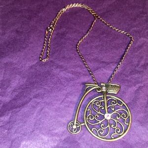 Bicycling anyone.. brass tone vintage bicycle Neaklace